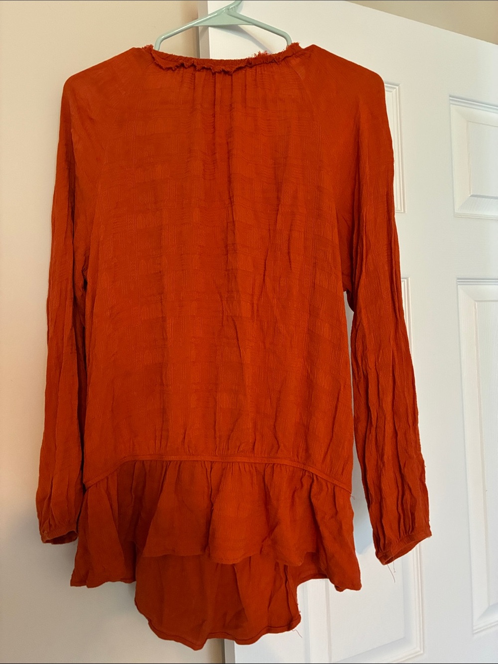 Democracy Rust Orange Button-Front Peasant Tunic - Picture 7 of 8